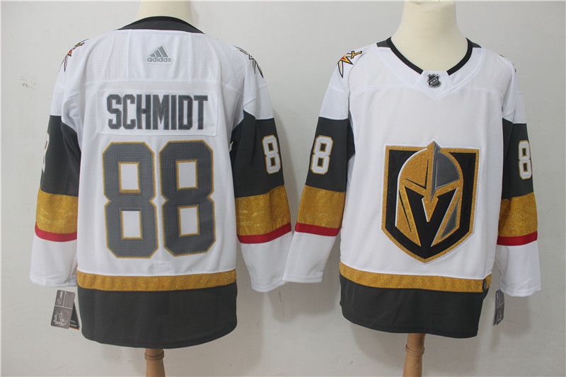 Men Vegas Golden Knights 88 Schmidt Fanatics Branded Breakaway Home White Adidas Jersey